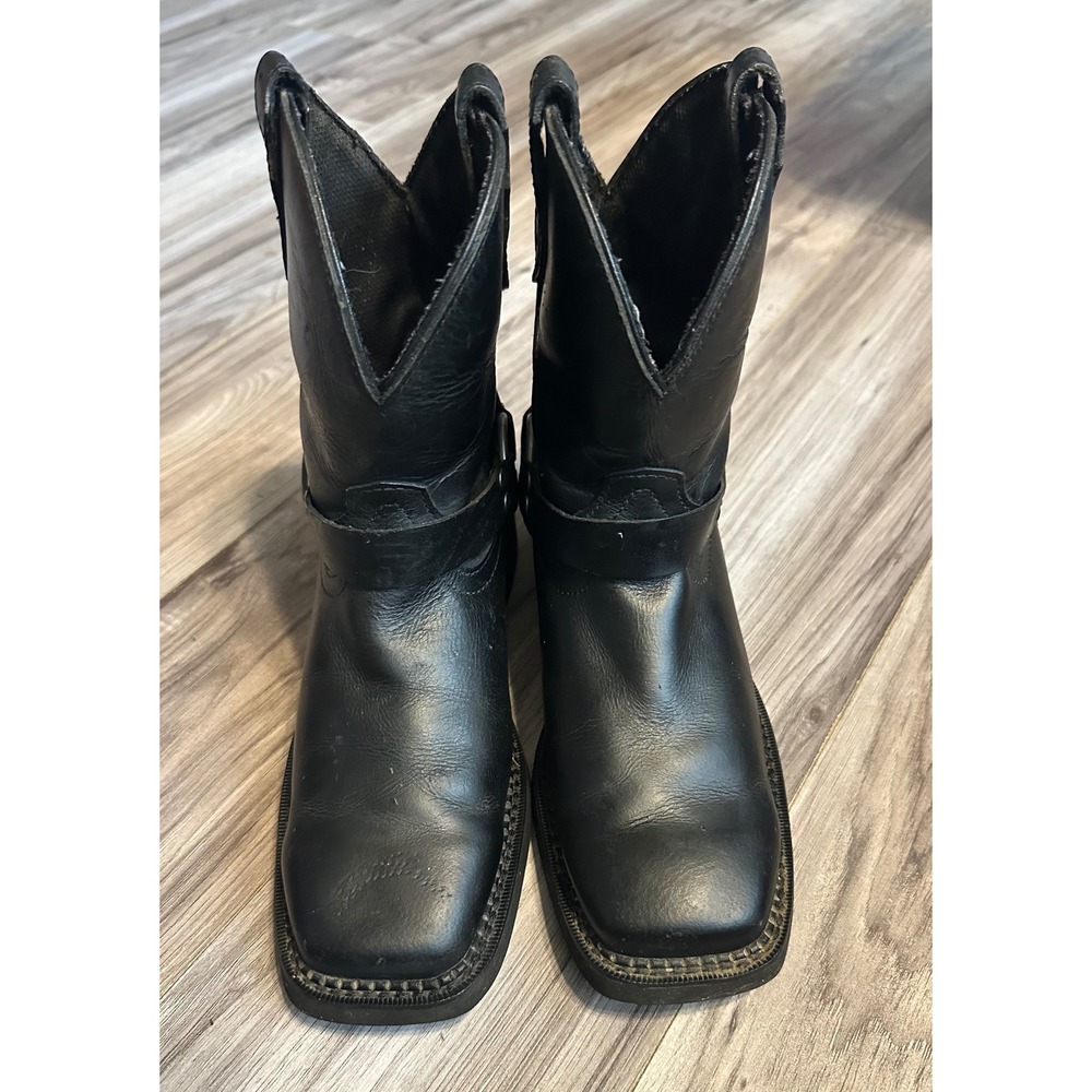 Justin Gypsy Womens Black Leather Harness Boots Square Toe Biker Western 8.5